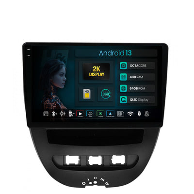 Navigatie 2K HUB64 Toyota AYGO / Citroen C1 (2005-2014), 4GB RAM, Android, Octacore, Slot Sim 4G, DSP, GPS, Wi-FI, Carplay, Android Auto, USB, Bluetooth, Waze, Touchscreen, 10.36 Inch