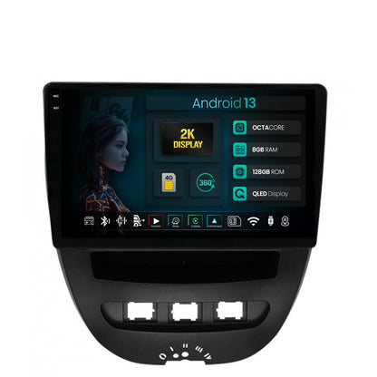 Navigatie 2K HUB64 Toyota AYGO / Citroen C1 (2005-2014), 8GB RAM, Android, Octacore, Slot Sim 4G, DSP, GPS, Wi-FI, Carplay, Android Auto, USB, Bluetooth, Waze, Touchscreen, 10.36 Inch