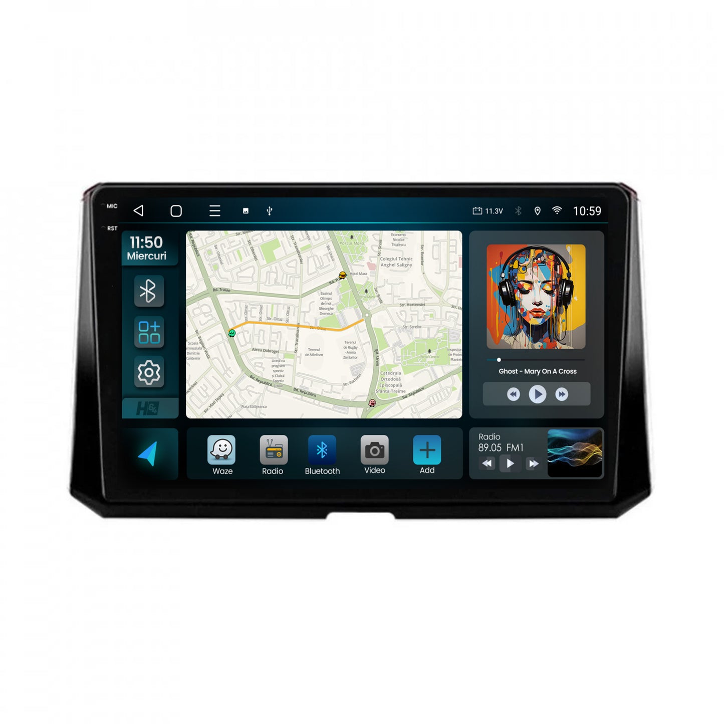 Navigatie 2K HUB64 Toyota Corolla (2019-2023), 8GB RAM, Android, Octacore, Slot Sim 4G, DSP, GPS, Wi-FI, Carplay, Android Auto, USB, Bluetooth, Waze, Touchscreen, 10.36 Inch
