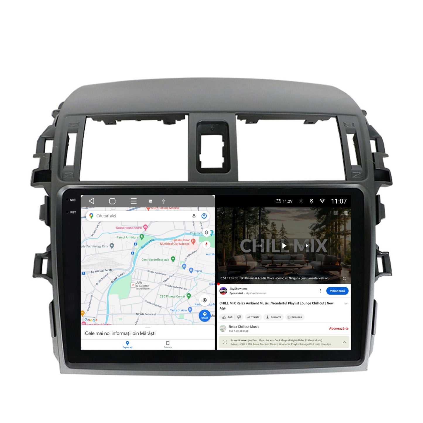 Navigatie 2K HUB64 Toyota Corolla (2007-2013), 8GB RAM, Android, Octacore, Slot Sim 4G, DSP, GPS, Wi-FI, Carplay, Android Auto, USB, Bluetooth, Waze, Touchscreen, 9.5 Inch