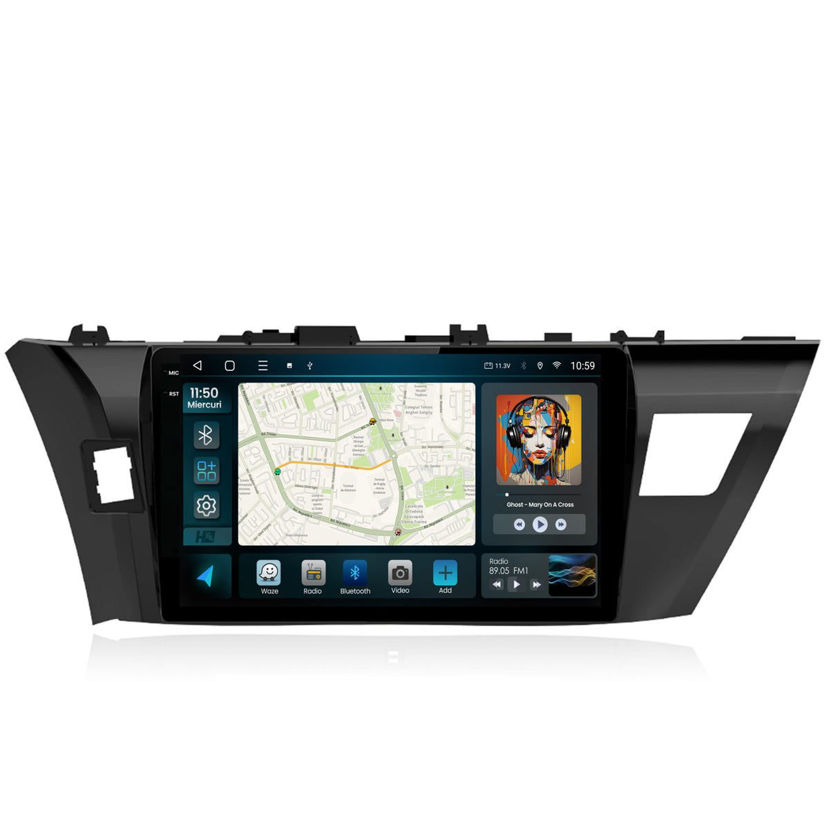 Navigatie 2K HUB64 Toyota Corolla (2012-2016), 8GB RAM, Android, Octacore, Slot Sim 4G, DSP, GPS, Wi-FI, Carplay, Android Auto, USB, Bluetooth, Waze, Touchscreen, 10.36 Inch