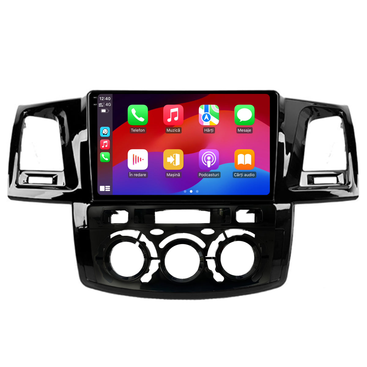 Navigatie 2K HUB64 Toyota Hilux (2008-2014) Clima Manuala, 8GB RAM, Android, Octacore, Slot Sim 4G, DSP, GPS, Wi-FI, Carplay, Android Auto, USB, Bluetooth, Waze, Touchscreen, 9.5 Inch