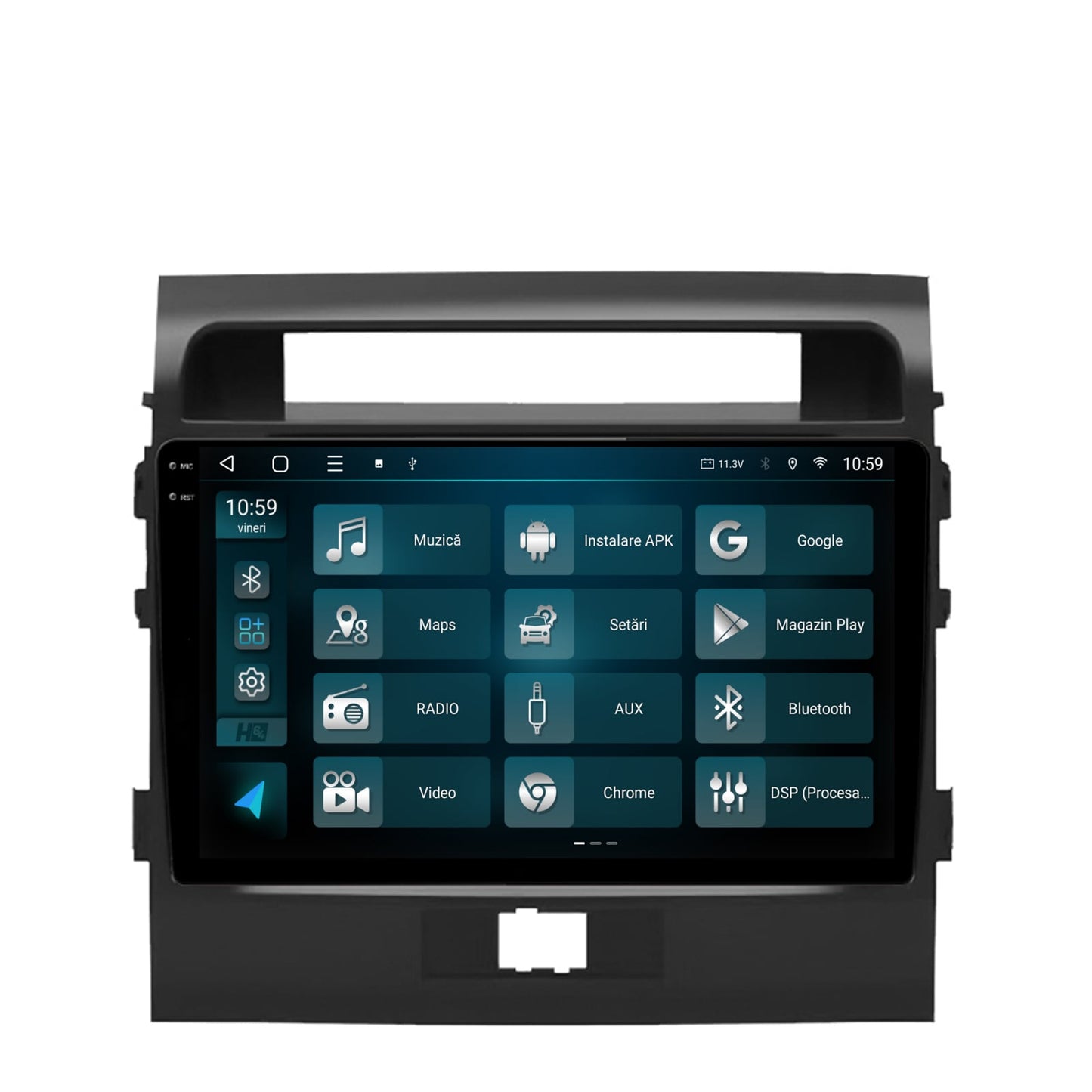 Navigatie 2K HUB64 Toyota Land Cruiser 200 (2007-2015), 4GB RAM, Android, Octacore, Slot Sim 4G, DSP, GPS, Wi-FI, Carplay, Android Auto, USB, Bluetooth, Waze, Touchscreen, 9.5 Inch