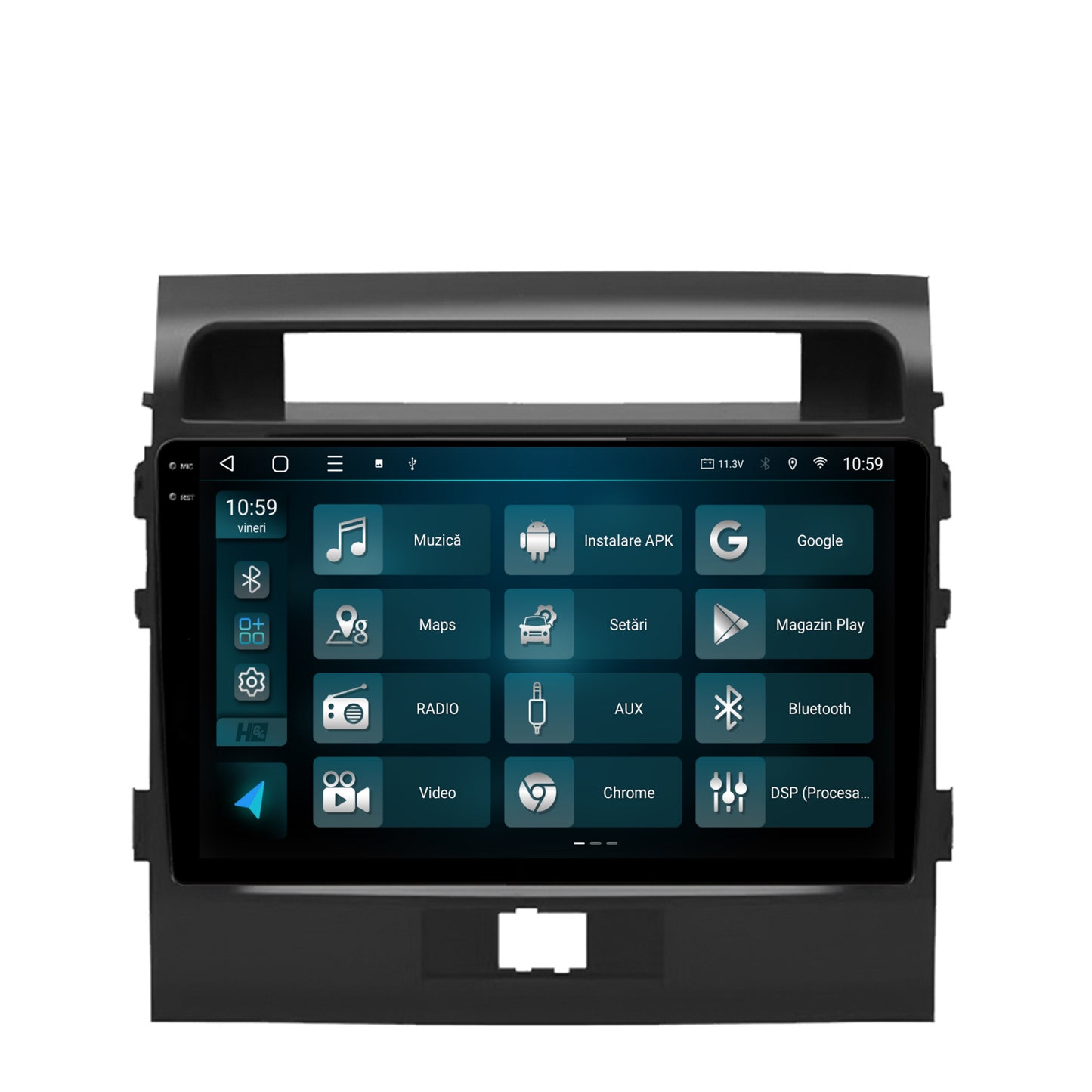 Navigatie 2K HUB64 Toyota Land Cruiser 200 (2007-2015), 8GB RAM, Android, Octacore, Slot Sim 4G, DSP, GPS, Wi-FI, Carplay, Android Auto, USB, Bluetooth, Waze, Touchscreen, 9.5 Inch