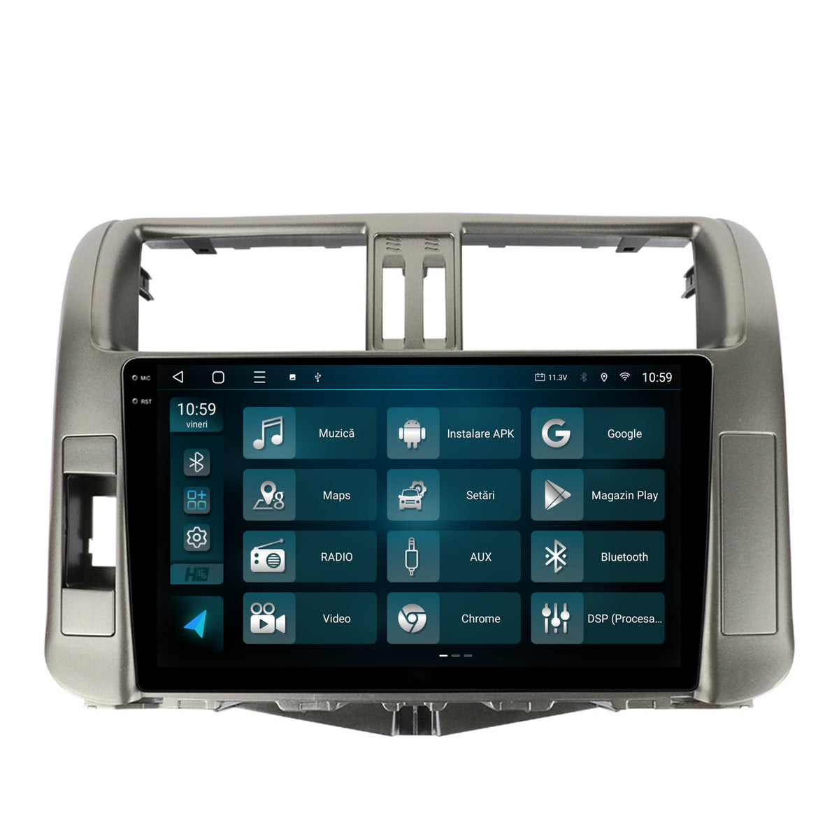 Navigatie 2K HUB64 Toyota Land Cruiser / Prado (2009-2013), 8GB RAM, Android, Octacore, Slot Sim 4G, DSP, GPS, Wi-FI, Carplay, Android Auto, USB, Bluetooth, Waze, Touchscreen, 9.5 Inch