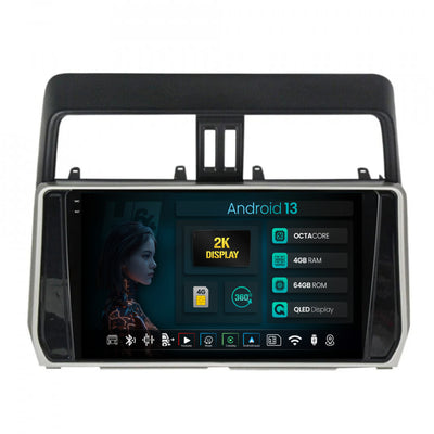 Navigatie 2K HUB64 Toyota Land Cruiser / Prado J150 (2018+), 4GB RAM, Android, Octacore, Slot Sim 4G, DSP, GPS, Wi-FI, Carplay, Android Auto, USB, Bluetooth, Waze, Touchscreen, 10.36 Inch