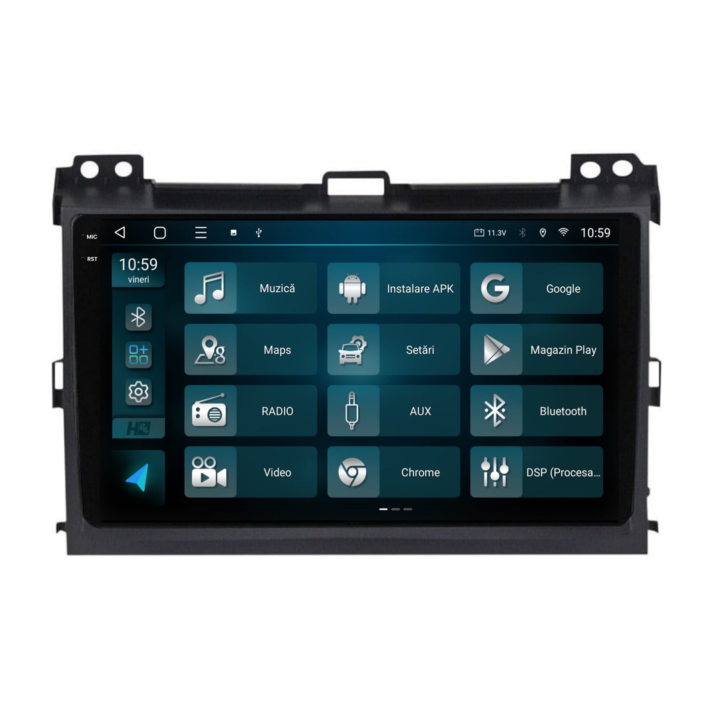 Navigatie 2K HUB64 Toyota Prado J120 (2002-2010), 4GB RAM, Android, Octacore, Slot Sim 4G, DSP, GPS, Wi-FI, Carplay, Android Auto, USB, Bluetooth, Waze, Touchscreen, 9.5 Inch