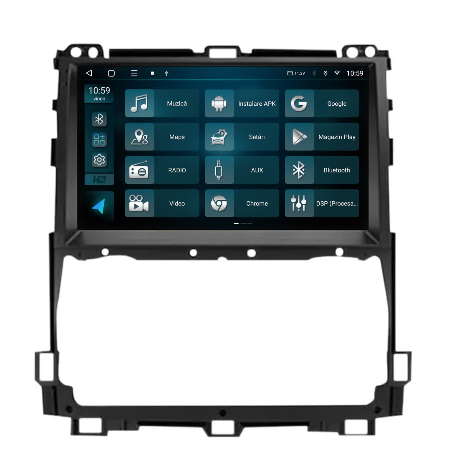 Navigatie 2K HUB64 Toyota Prado J120 (2002-2010), 4GB RAM, Android, Octacore, Slot Sim 4G, DSP, GPS, Wi-FI, Carplay, Android Auto, USB, Bluetooth, Waze, Touchscreen, 9.5 Inch