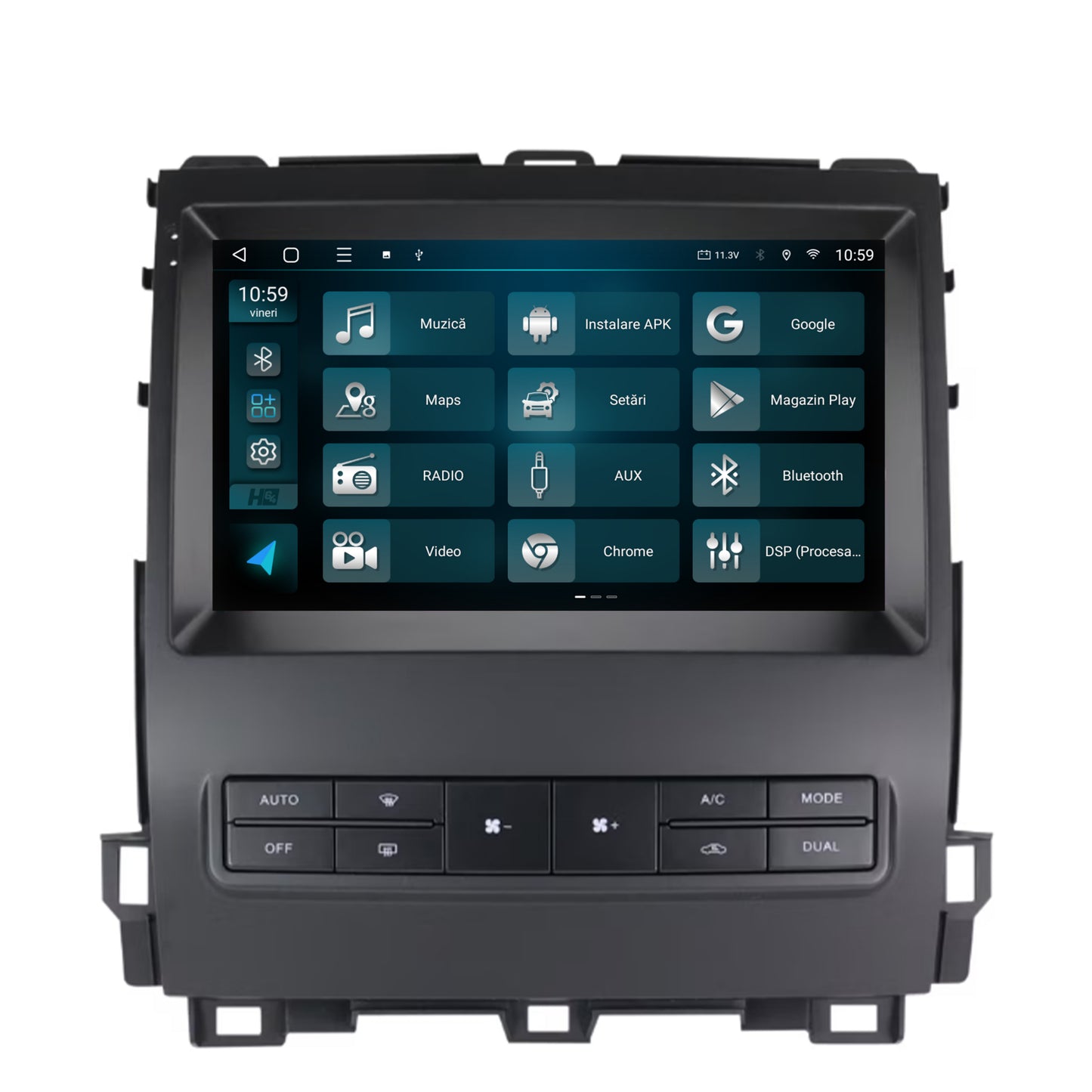 Navigatie 2K HUB64 Toyota Prado J120 (2002-2010), 8GB RAM, Android, Octacore, Slot Sim 4G, DSP, GPS, Wi-FI, Carplay, Android Auto, USB, Bluetooth, Waze, Touchscreen, 9.5 Inch