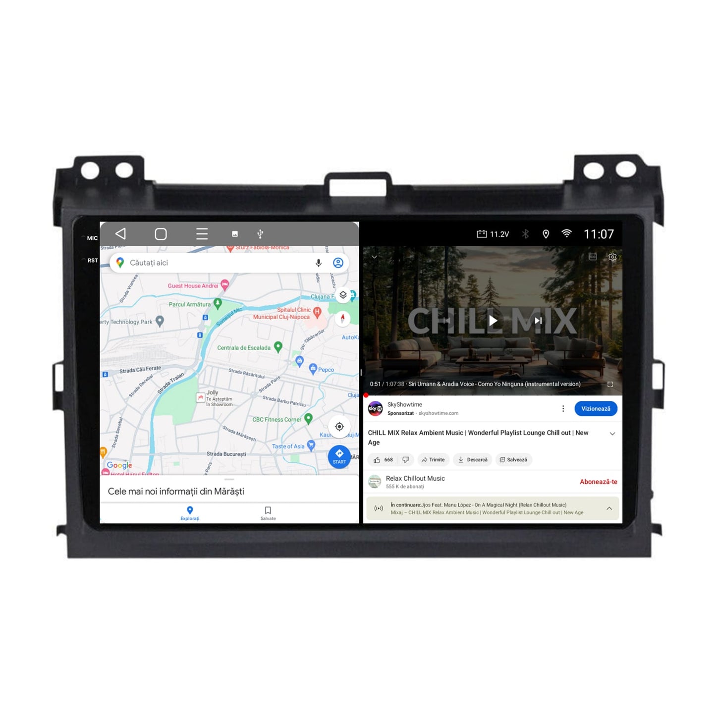 Navigatie 2K HUB64 Toyota Prado J120 (2002-2010), 8GB RAM, Android, Octacore, Slot Sim 4G, DSP, GPS, Wi-FI, Carplay, Android Auto, USB, Bluetooth, Waze, Touchscreen, 9.5 Inch