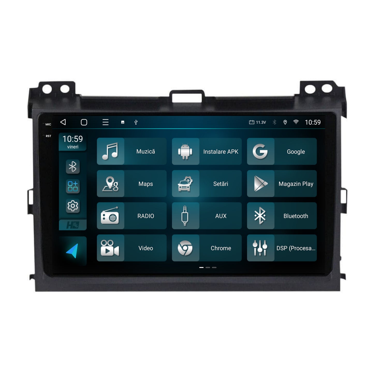Navigatie 2K HUB64 Toyota Prado J120 (2002-2010), 8GB RAM, Android, Octacore, Slot Sim 4G, DSP, GPS, Wi-FI, Carplay, Android Auto, USB, Bluetooth, Waze, Touchscreen, 9.5 Inch