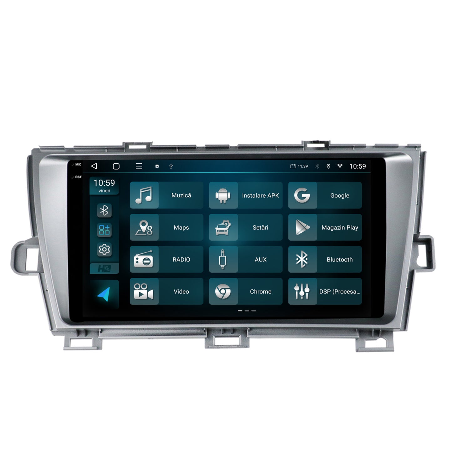 Navigatie 2K HUB64 Toyota Prius (2009-2014), 4GB RAM, Android, Octacore, Slot Sim 4G, DSP, GPS, Wi-FI, Carplay, Android Auto, USB, Bluetooth, Waze, Touchscreen, 9.5 Inch