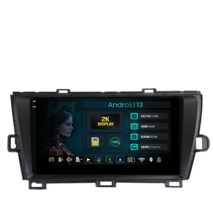 Navigatie 2K HUB64 Toyota Prius (2009-2014), 4GB RAM, Android, Octacore, Slot Sim 4G, DSP, GPS, Wi-FI, Carplay, Android Auto, USB, Bluetooth, Waze, Touchscreen, 9.5 Inch
