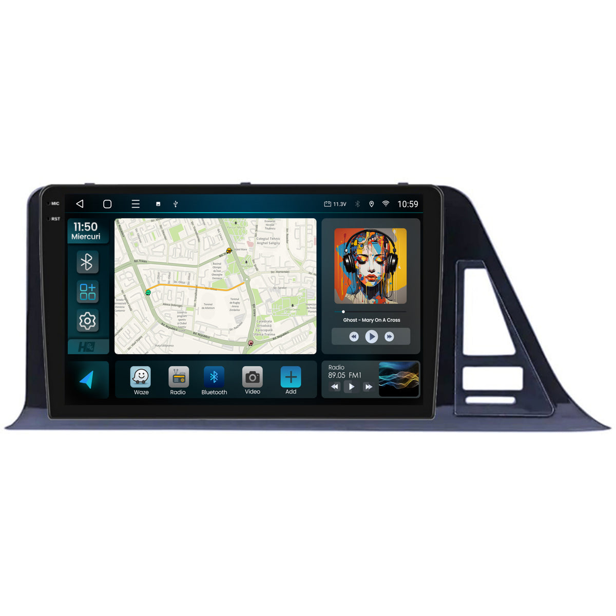 Navigatie 2K HUB64 Toyota CHR (2016-2020), 4GB RAM, Android, Octacore, Slot Sim 4G, DSP, GPS, Wi-FI, Carplay, Android Auto, USB, Bluetooth, Waze, Touchscreen, 9.5 Inch