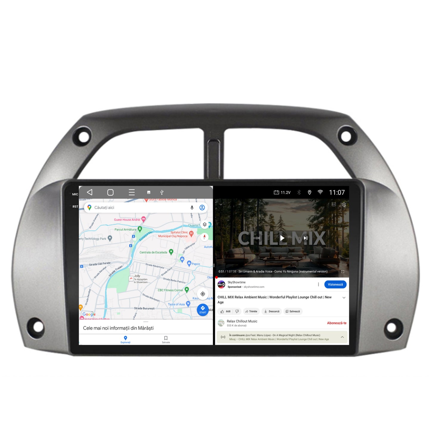 Navigatie 2K HUB64 Toyota RAV4 (2001-2006), 4GB RAM, Android, Octacore, Slot Sim 4G, DSP, GPS, Wi-FI, Carplay, Android Auto, USB, Bluetooth, Waze, Touchscreen, 9.5 Inch