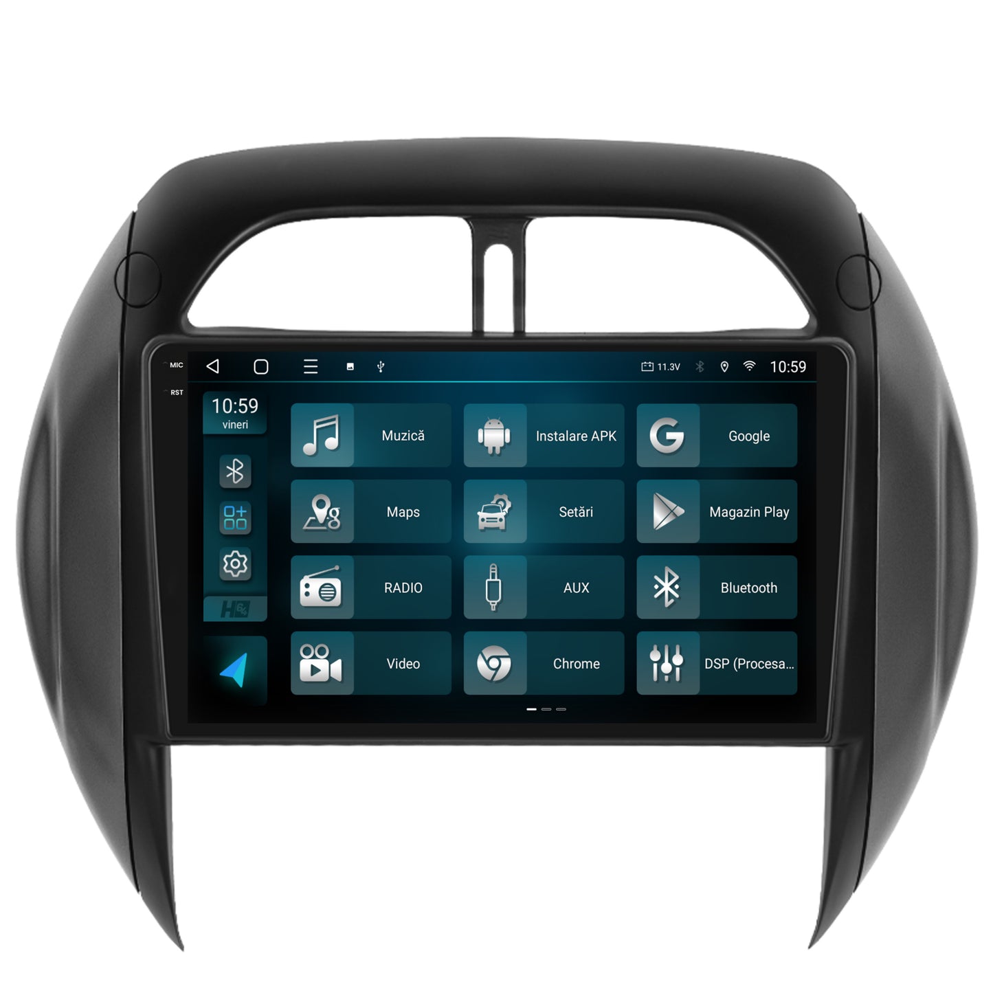 Navigatie 2K HUB64 Toyota RAV4 (2001-2006), 8GB RAM, Android, Octacore, Slot Sim 4G, DSP, GPS, Wi-FI, Carplay, Android Auto, USB, Bluetooth, Waze, Touchscreen, 9.5 Inch