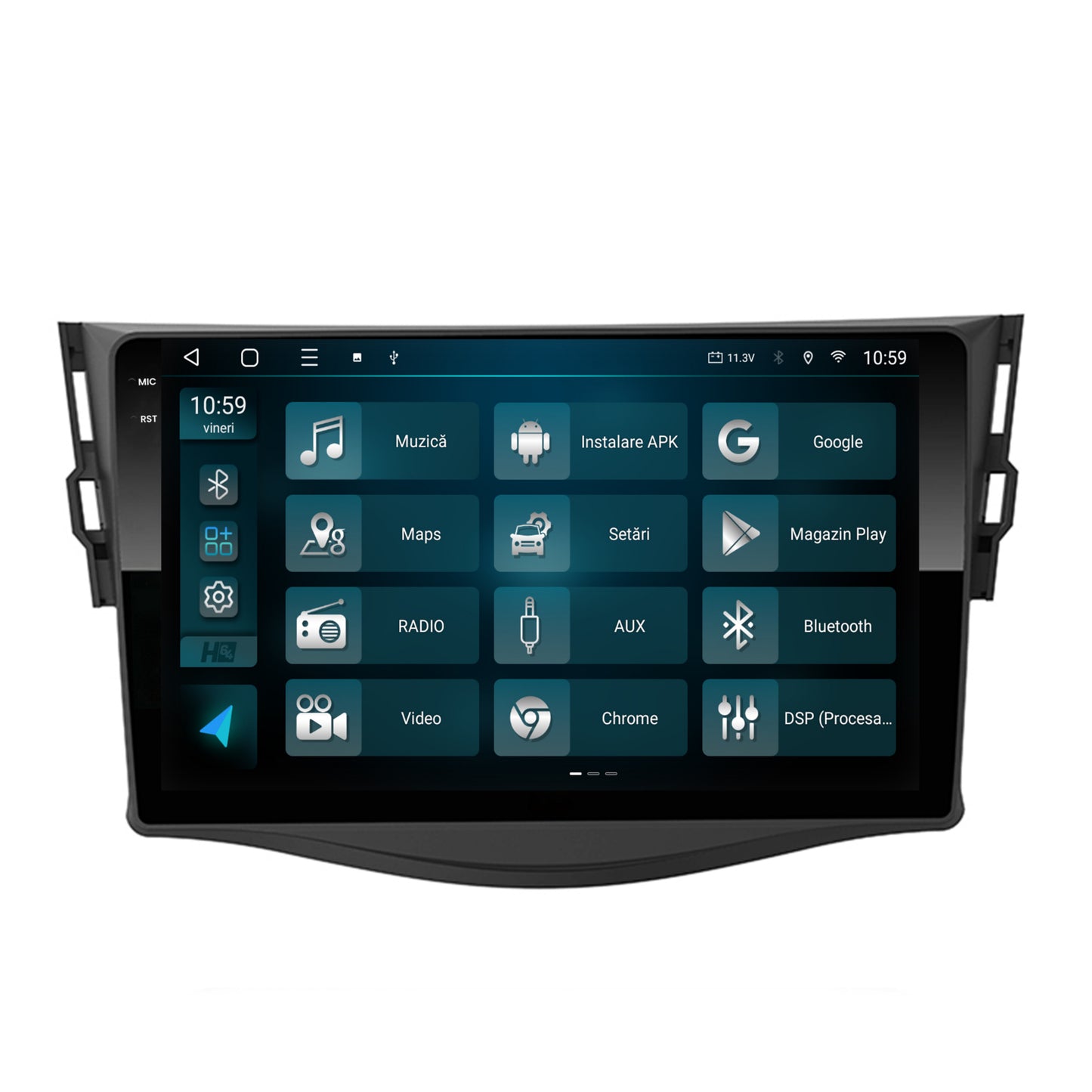 Navigatie 2K HUB64 Toyota RAV4 (2006-2013), 4GB RAM, Android, Octacore, Slot Sim 4G, DSP, GPS, Wi-FI, Carplay, Android Auto, USB, Bluetooth, Waze, Touchscreen, 9.5 Inch