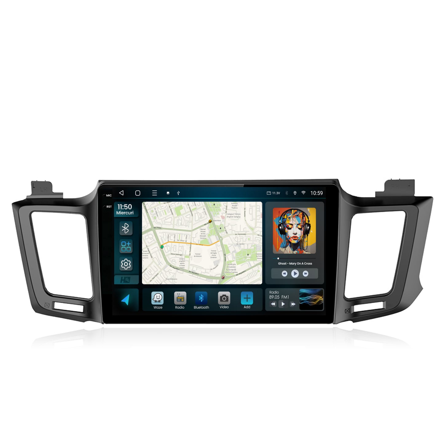 Navigatie 2K HUB64 Toyota RAV4 (2013-2018), 8GB RAM, Android, Octacore, Slot Sim 4G, DSP, GPS, Wi-FI, Carplay, Android Auto, USB, Bluetooth, Waze, Touchscreen, 10.36 Inch