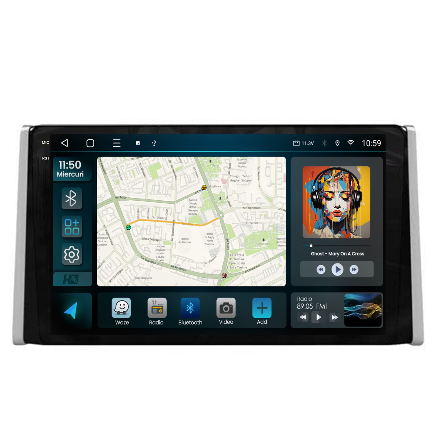 Navigatie 2K HUB64 Toyota RAV4 (2018+), 4GB RAM, Android, Octacore, Slot Sim 4G, DSP, GPS, Wi-FI, Carplay, Android Auto, USB, Bluetooth, Waze, Touchscreen, 9.5 Inch