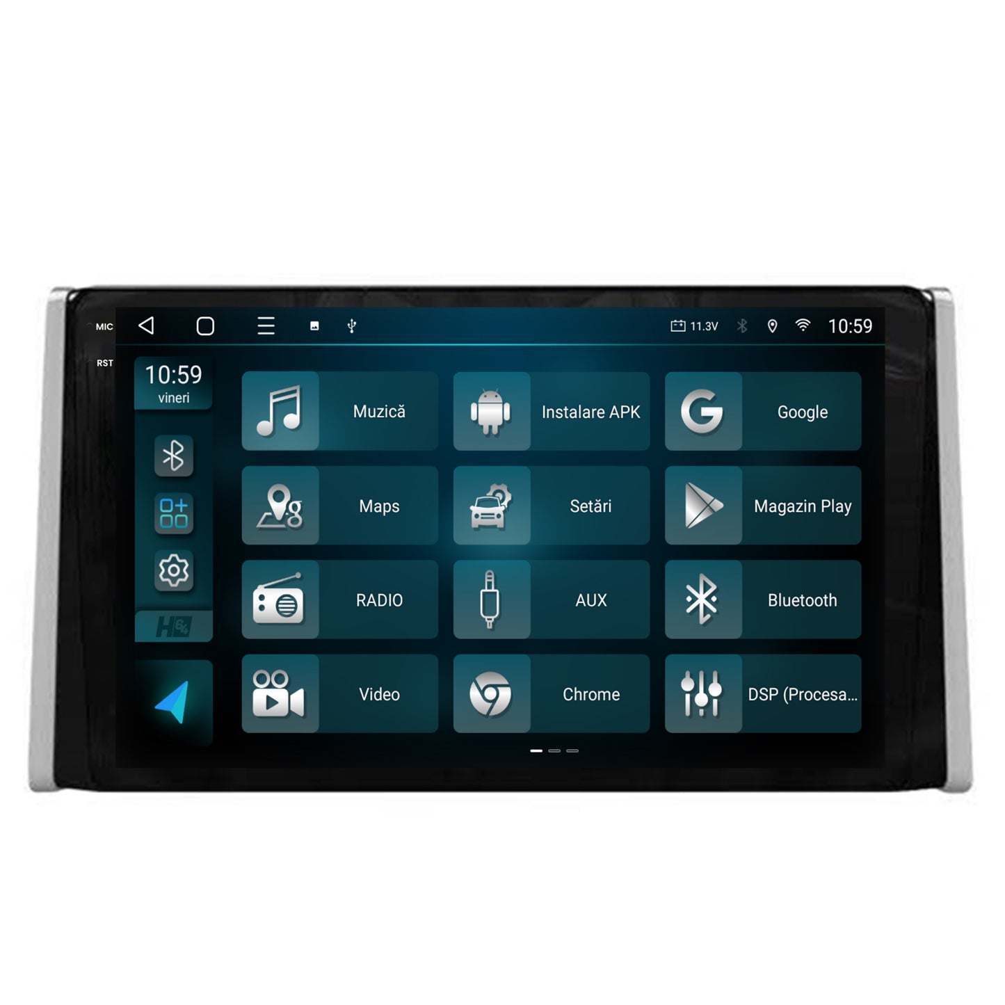 Navigatie 2K HUB64 Toyota RAV4 (2018+), 4GB RAM, Android, Octacore, Slot Sim 4G, DSP, GPS, Wi-FI, Carplay, Android Auto, USB, Bluetooth, Waze, Touchscreen, 9.5 Inch