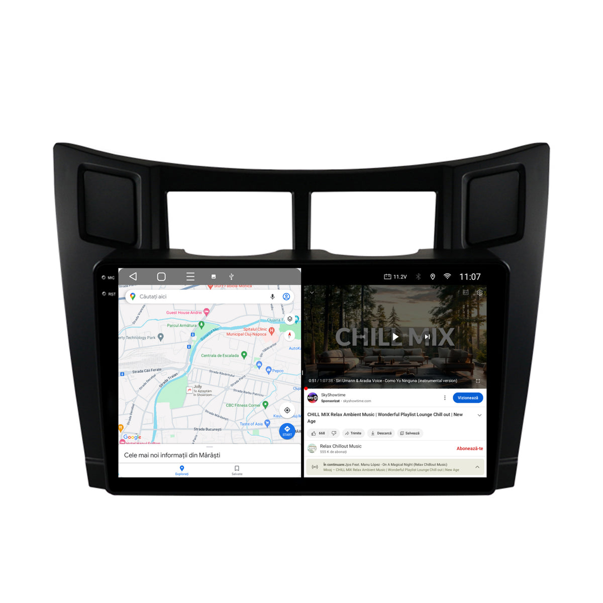 Navigatie 2K HUB64 Toyota Yaris (2005-2012), 8GB RAM, Android, Octacore, Slot Sim 4G, DSP, GPS, Wi-FI, Carplay, Android Auto, USB, Bluetooth, Waze, Touchscreen, 9.5 Inch