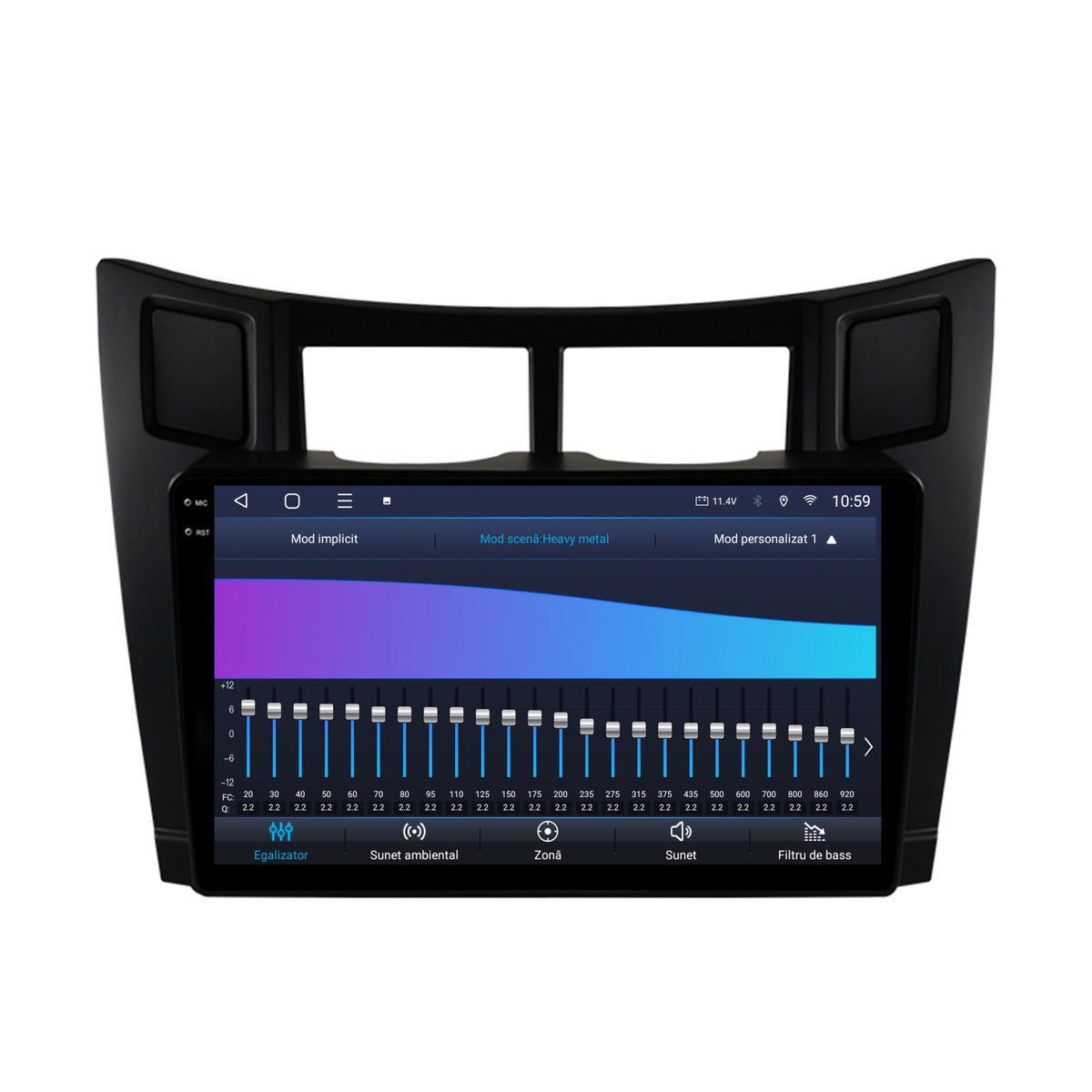 Navigatie 2K HUB64 Toyota Yaris (2005-2012), 8GB RAM, Android, Octacore, Slot Sim 4G, DSP, GPS, Wi-FI, Carplay, Android Auto, USB, Bluetooth, Waze, Touchscreen, 9.5 Inch