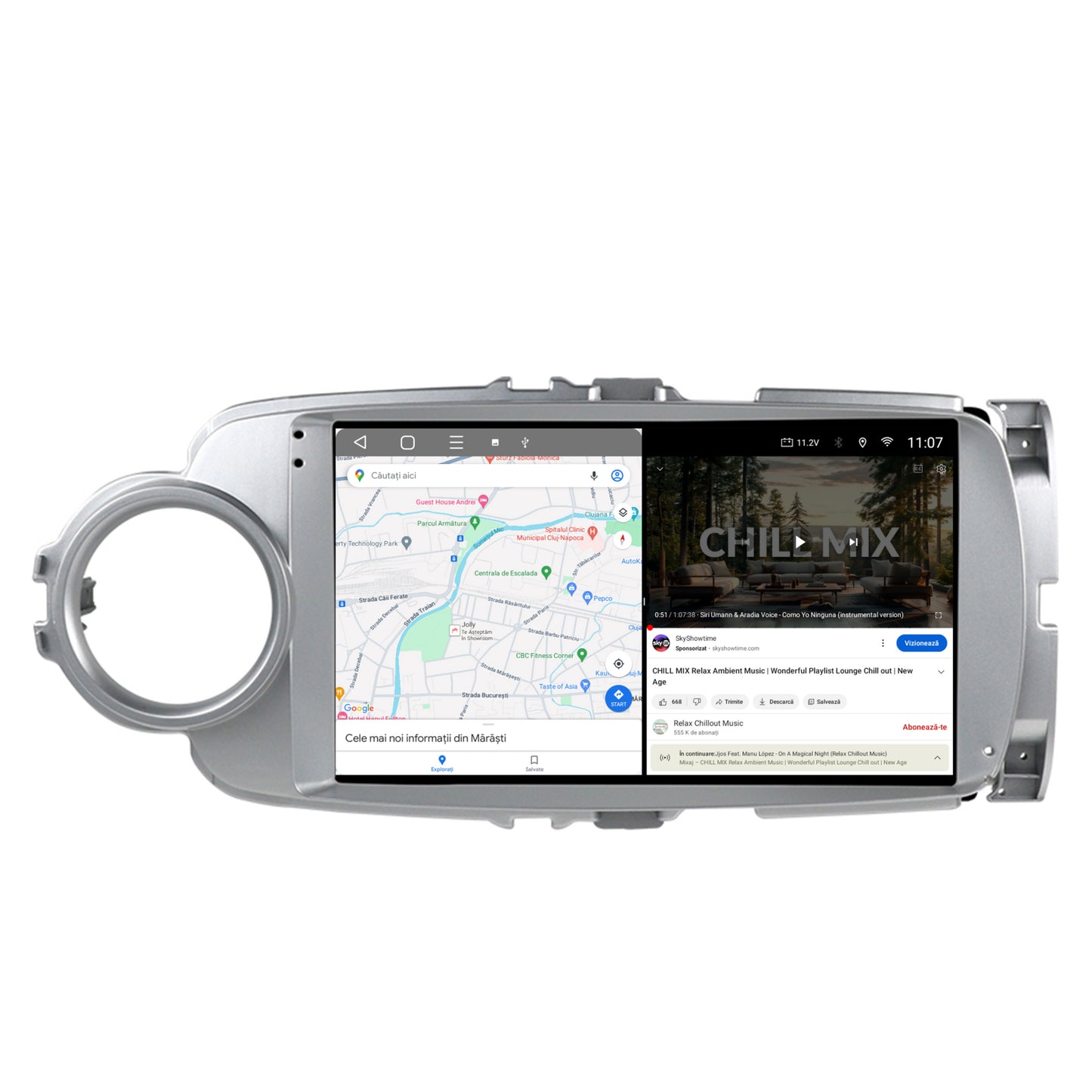 Navigatie 2K HUB64 Toyota Yaris (2010-2018), 8GB RAM, Android, Octacore, Slot Sim 4G, DSP, GPS, Wi-FI, Carplay, Android Auto, USB, Bluetooth, Waze, Touchscreen, 9.5 Inch