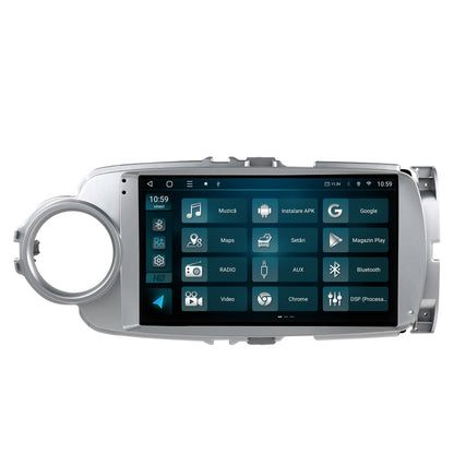 Navigatie 2K HUB64 Toyota Yaris (2010-2018), 8GB RAM, Android, Octacore, Slot Sim 4G, DSP, GPS, Wi-FI, Carplay, Android Auto, USB, Bluetooth, Waze, Touchscreen, 9.5 Inch