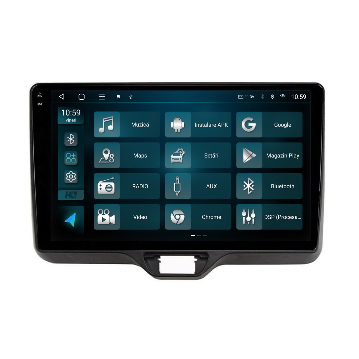 Navigatie 2K HUB64 Toyota Yaris (2020+), 4GB RAM, Android, Octacore, Slot Sim 4G, DSP, GPS, Wi-FI, Carplay, Android Auto, USB, Bluetooth, Waze, Touchscreen, 10.36 Inch