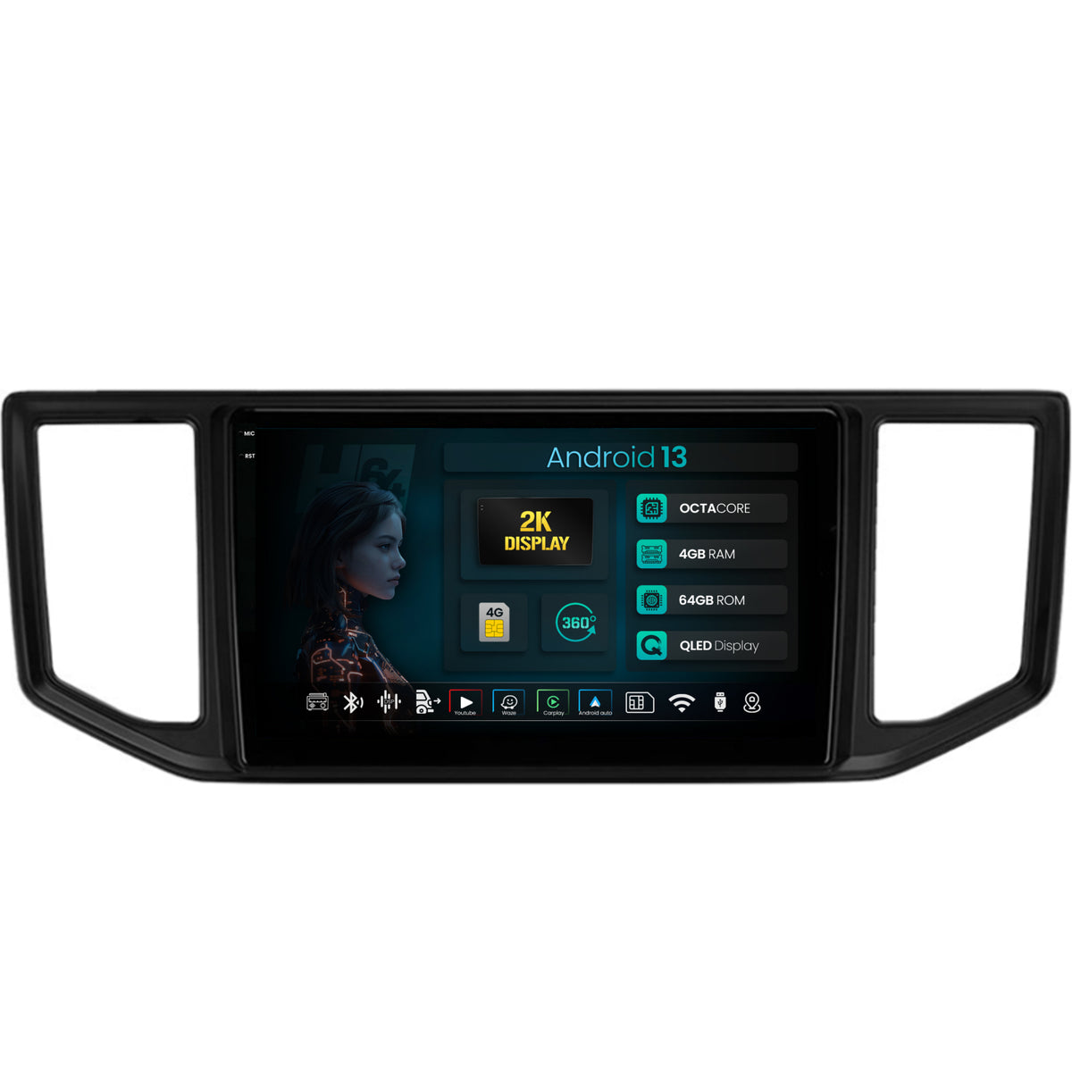 Navigatie 2K HUB64 Volkswagen Crafter (2017+), 4GB RAM, Android, Octacore, Slot Sim 4G, DSP, GPS, Wi-FI, Carplay, Android Auto, USB, Bluetooth, Waze, Touchscreen, 10.36 Inch