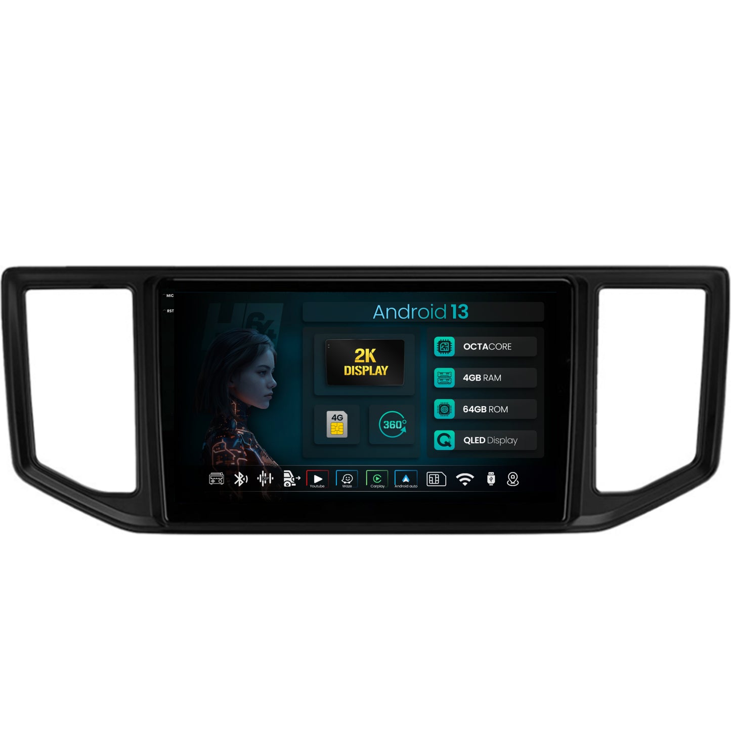 Navigatie 2K HUB64 Volkswagen Crafter (2017+), 4GB RAM, Android, Octacore, Slot Sim 4G, DSP, GPS, Wi-FI, Carplay, Android Auto, USB, Bluetooth, Waze, Touchscreen, 10.36 Inch