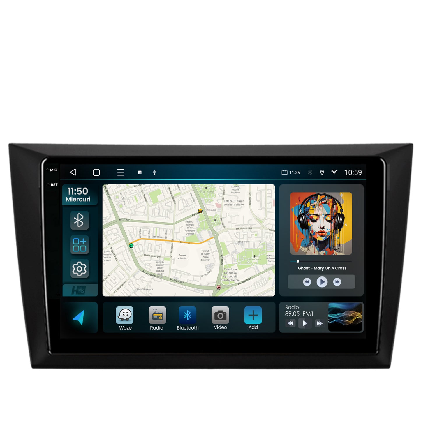 Navigatie 2K HUB64 Volkswagen Golf 6, 4GB RAM, Android, Octacore, Slot Sim 4G, DSP, GPS, Wi-FI, Carplay, Android Auto, USB, Bluetooth, Waze, Touchscreen, 9.5 Inch