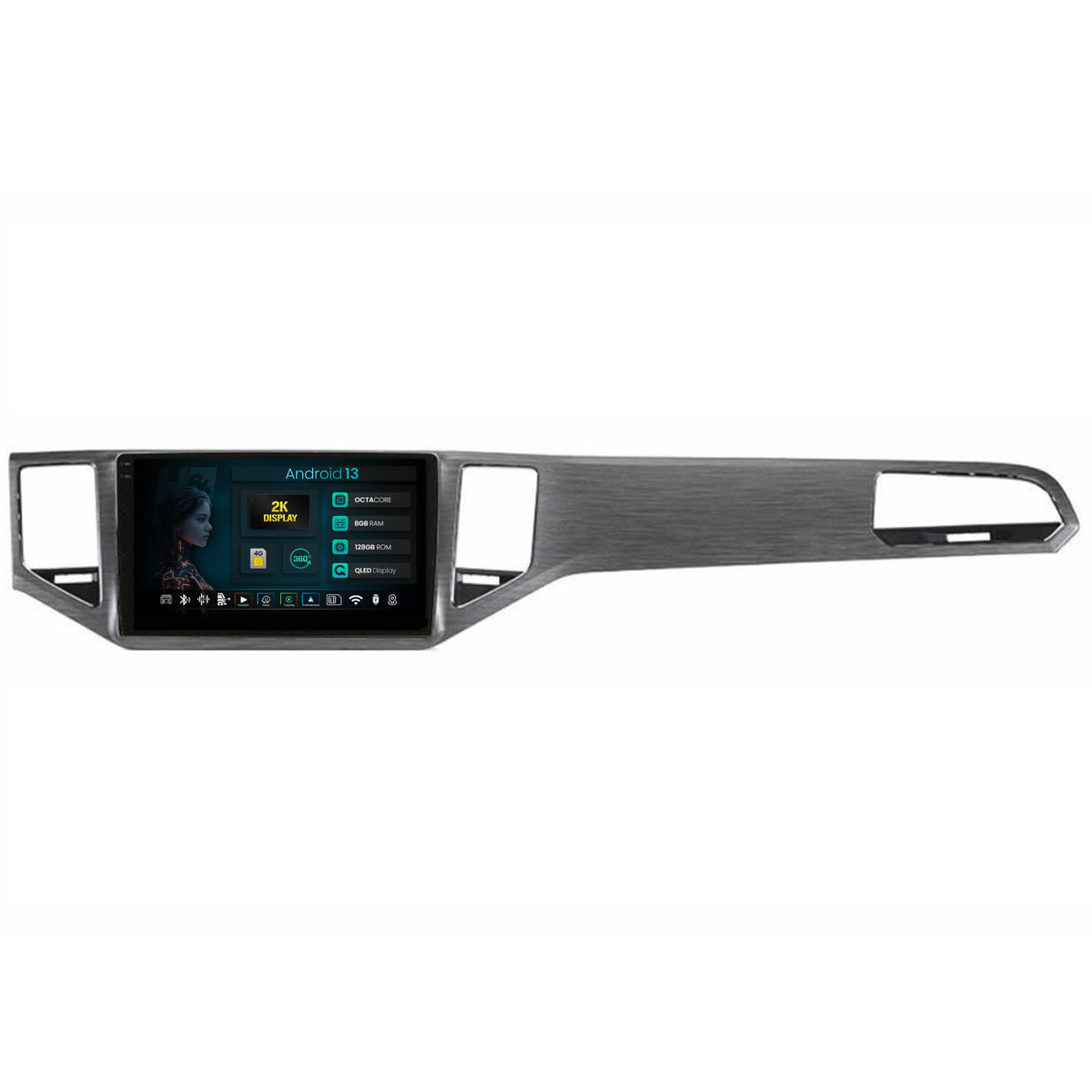 Navigatie 2K HUB64 Volkswagen Golf Sportsvan (2014-2020), 8GB RAM, Android, Octacore, Slot Sim 4G, DSP, GPS, Wi-FI, Carplay, Android Auto, USB, Bluetooth, Waze, Touchscreen, 10.36 Inch