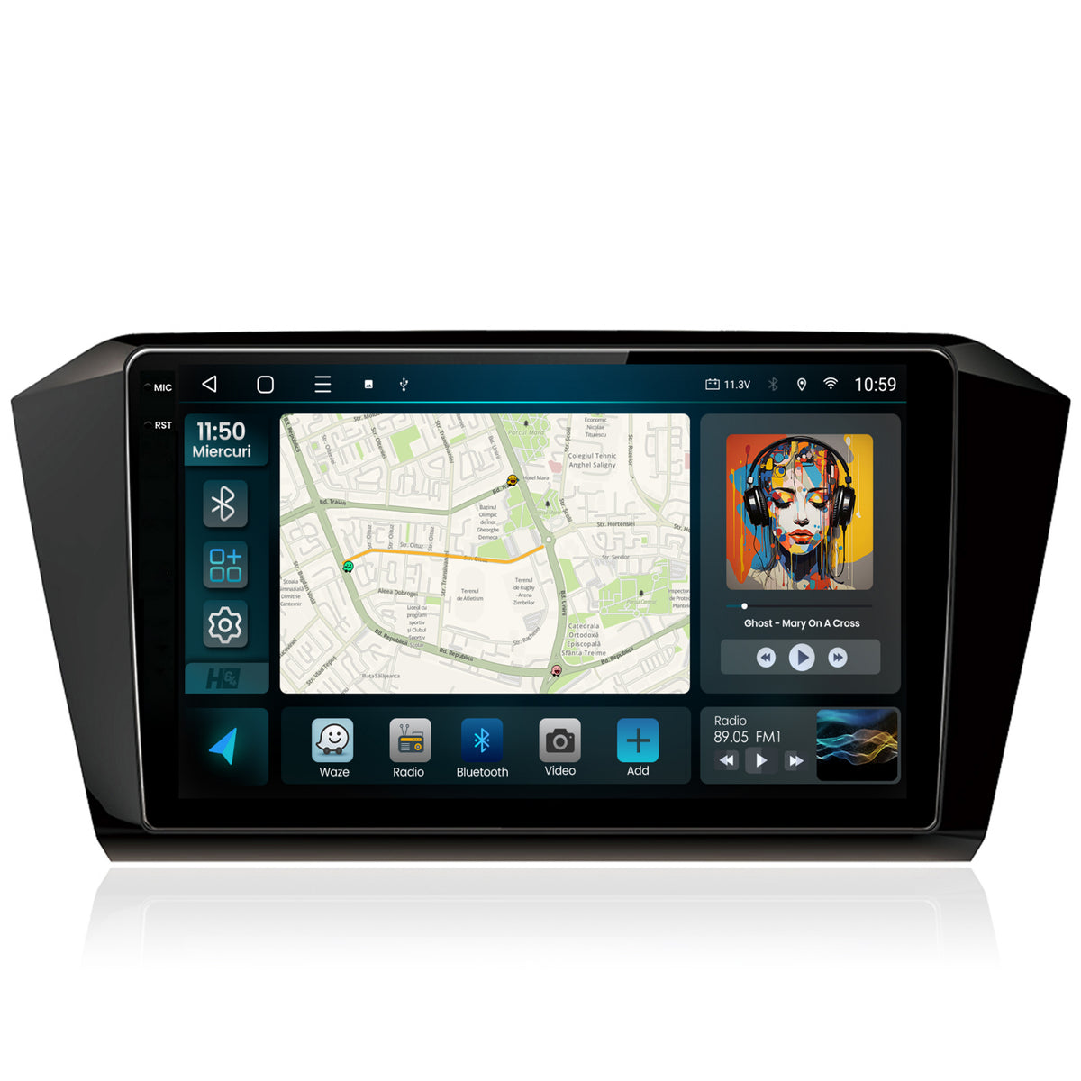 Navigatie 2K HUB64 Volkswagen Passat B8, 4GB RAM, Android, Octacore, Slot Sim 4G, DSP, GPS, Wi-FI, Carplay, Android Auto, USB, Bluetooth, Waze, Touchscreen, 10.36 Inch