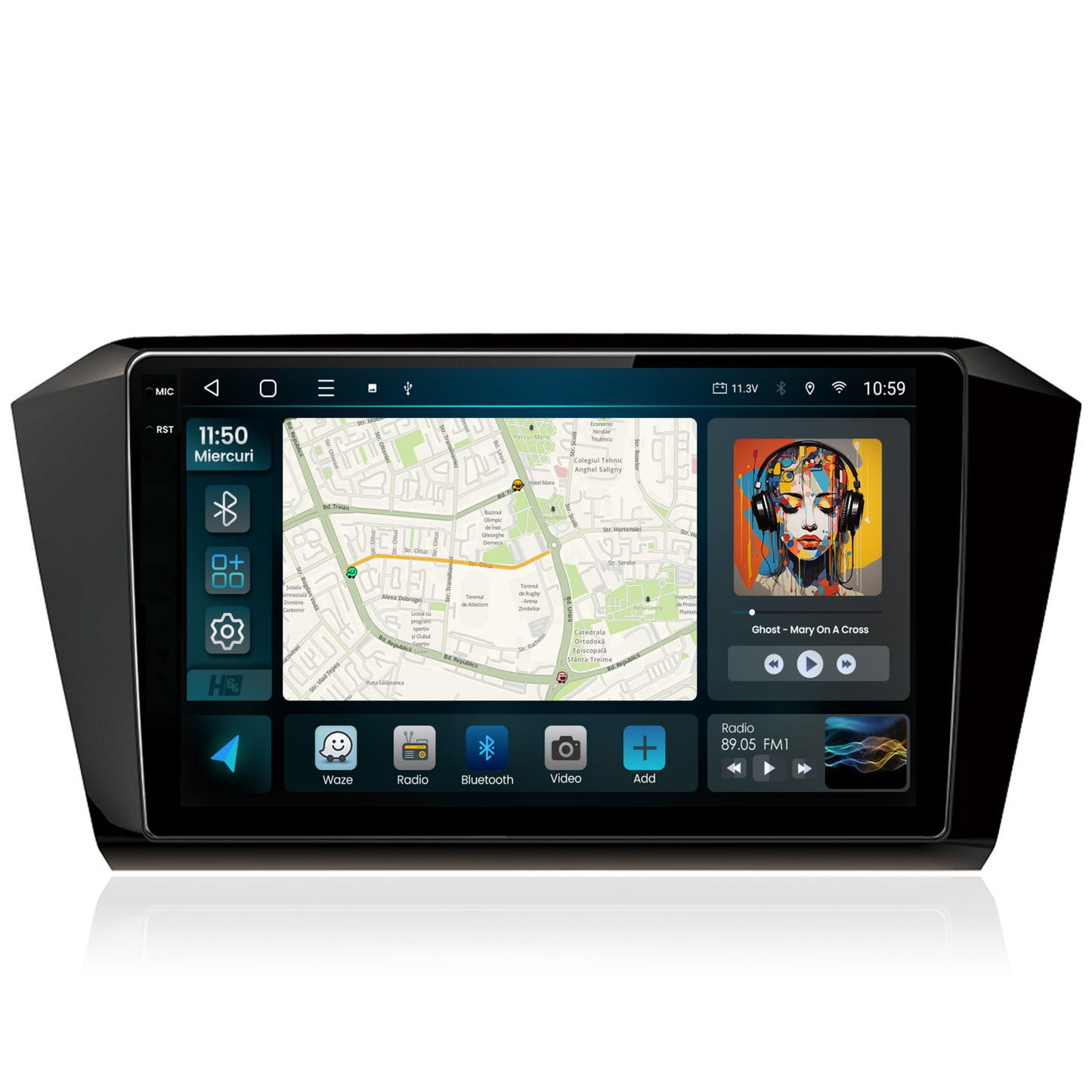 Navigatie 2K HUB64 Volkswagen Passat B8, 4GB RAM, Android, Octacore, Slot Sim 4G, DSP, GPS, Wi-FI, Carplay, Android Auto, USB, Bluetooth, Waze, Touchscreen, 10.36 Inch