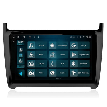 Navigatie 2K HUB64 Volkswagen Polo (2014+), 4GB RAM, Android, Octacore, Slot Sim 4G, DSP, GPS, Wi-FI, Carplay, Android Auto, USB, Bluetooth, Waze, Touchscreen, 9.5 Inch