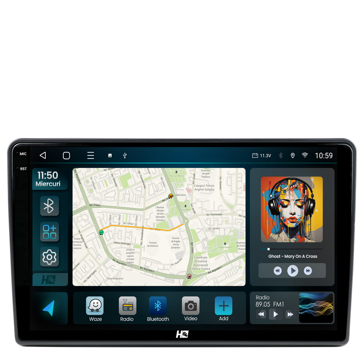 Navigatie 2K HUB64 Volkswagen / Skoda / Seat, Passat B5 / Golf IV / Sharan / T4-T5 / Jetta / Polo, 8GB RAM, Android, GPS, Wi-FI, Carplay, Android Auto, USB, Bluetooth, Radio, Waze, Touchscreen, 10.