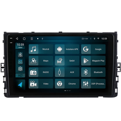 Navigatie 2K HUB64 Volkswagen T-Roc (2017-Prezent), 4GB RAM, Android, Octacore, Slot Sim 4G, DSP, GPS, Wi-FI, Carplay, Android Auto, USB, Bluetooth, Waze, Touchscreen, 9.5 Inch