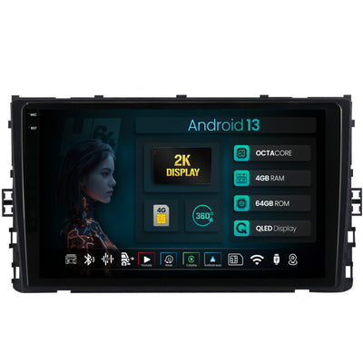Navigatie 2K HUB64 Volkswagen Arteon (2017+), 4GB RAM, Android, Octacore, Slot Sim 4G, DSP, GPS, Wi-FI, Carplay, Android Auto, USB, Bluetooth, Waze, Touchscreen, 9.5 Inch