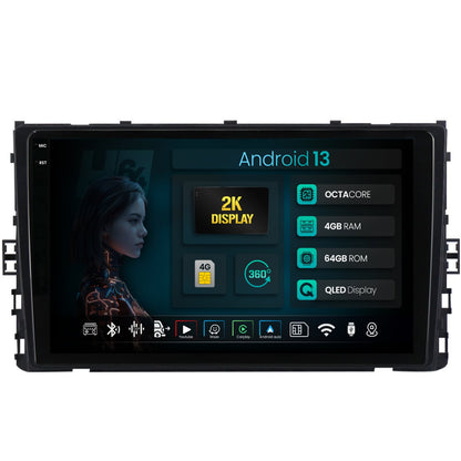 Navigatie 2K HUB64 Volkswagen Transporter / Caravelle (2020+), 4GB RAM, Android, Octacore, Slot Sim 4G, DSP, GPS, Wi-FI, Carplay, Android Auto, USB, Bluetooth, Waze, Touchscreen, 9.5 Inch