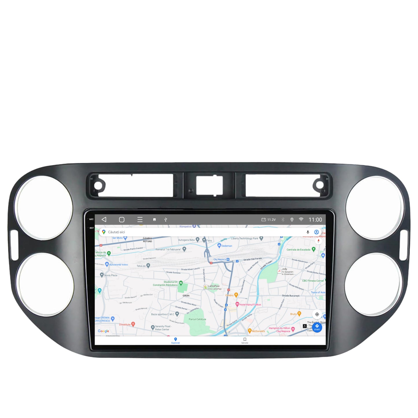 Navigatie 2K HUB64 Volkswagen Tiguan (2010-2016), 4GB RAM, Android, Octacore, Slot Sim 4G, DSP, GPS, Wi-FI, Carplay, Android Auto, USB, Bluetooth, Waze, Touchscreen, 9.5 Inch