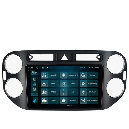 Navigatie 2K HUB64 Volkswagen Tiguan (2008-2010) / VW Golf 5 Plus (2004-2012), 4GB RAM, Android, Octacore, Slot Sim 4G, DSP, GPS, Wi-FI, Carplay, Android Auto, USB, Bluetooth, Waze, Touchscreen, 9.