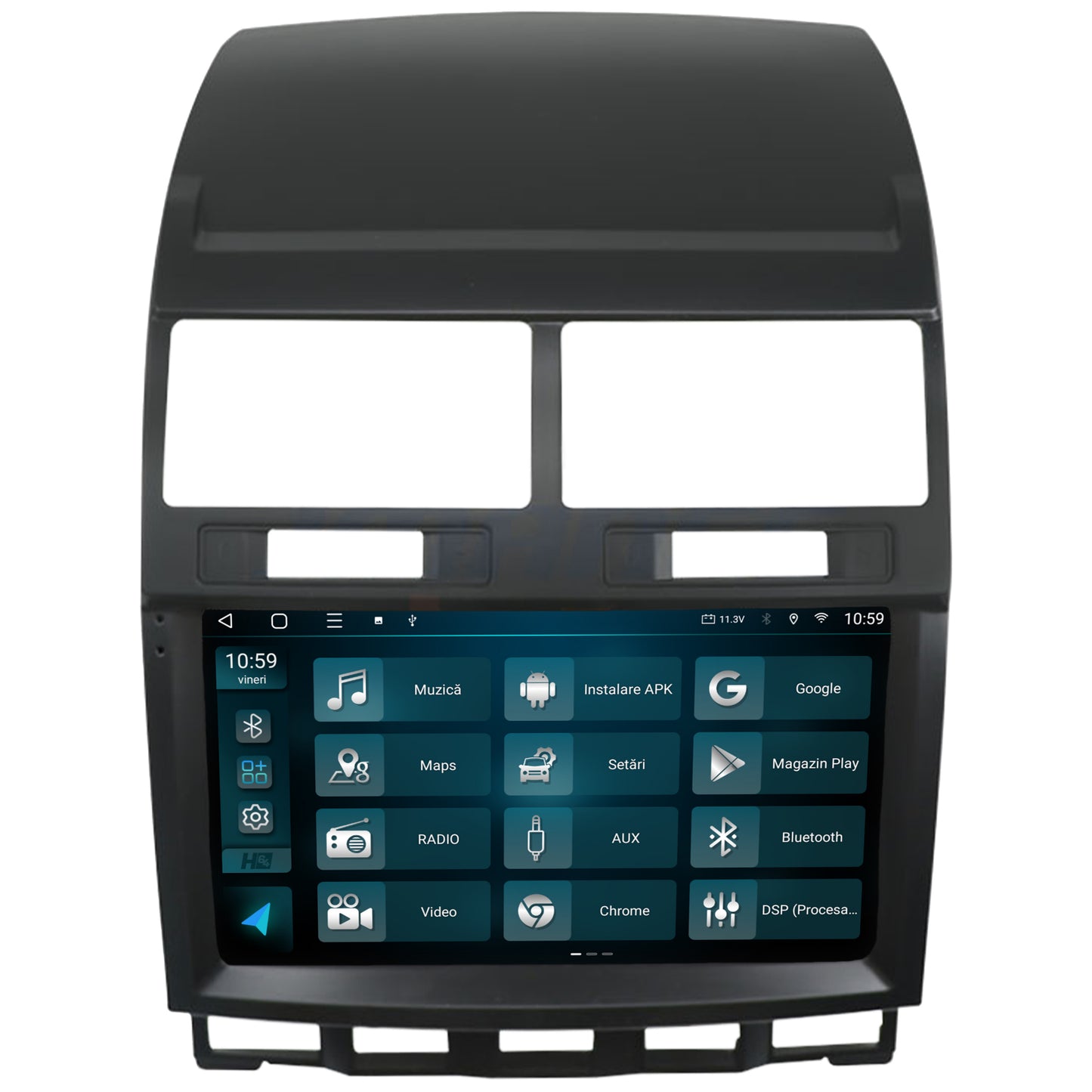 Navigatie 2K HUB64 Volkswagen Touareg, 8GB RAM, Android, Octacore, Slot Sim 4G, DSP, GPS, Wi-FI, Carplay, Android Auto, USB, Bluetooth, Waze, Touchscreen, 9.5 Inch