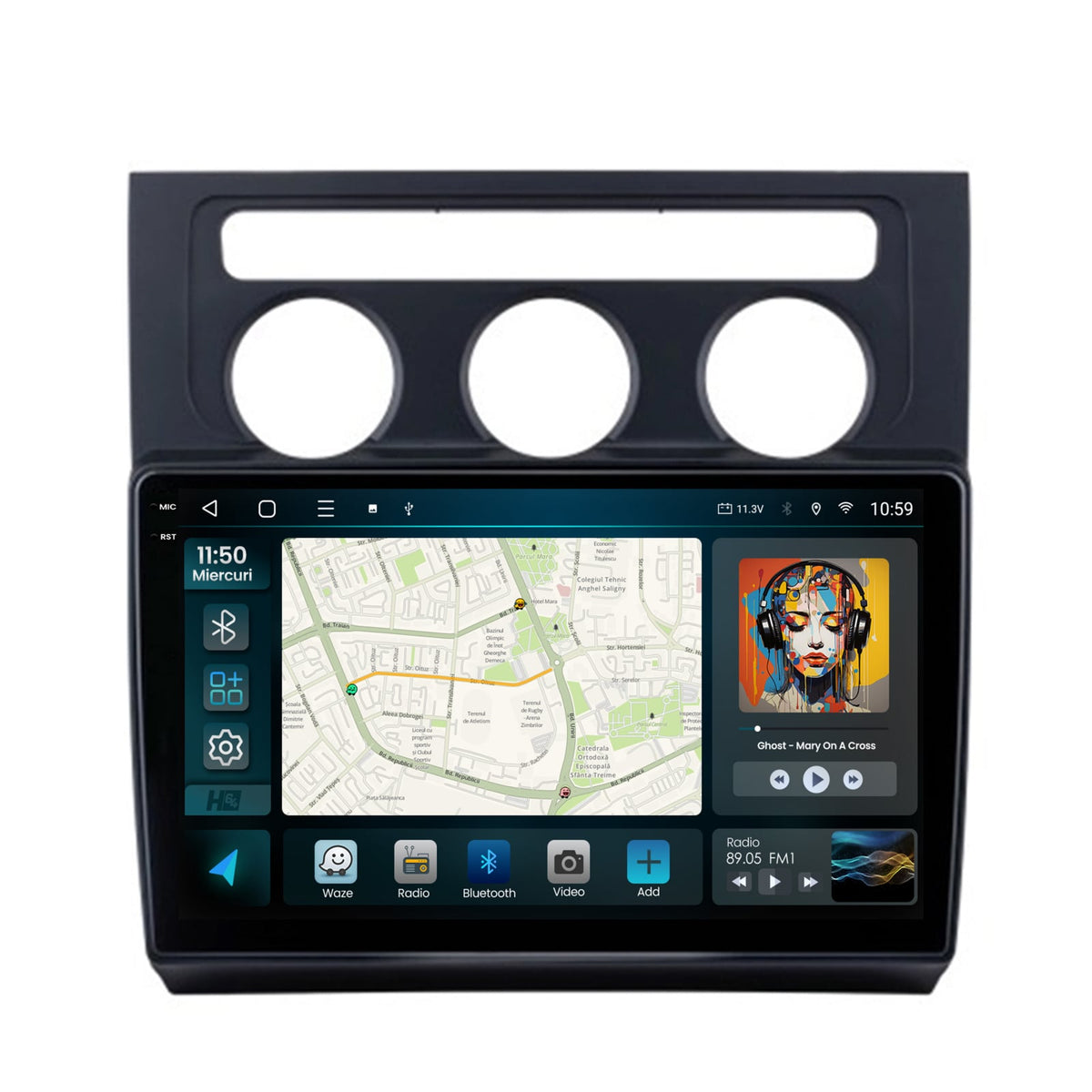 Navigatie 2K HUB64 Volkswagen Touran (2003-2010), 4GB RAM, Android, Octacore, Slot Sim 4G, DSP, GPS, Wi-FI, Carplay, Android Auto, USB, Bluetooth, Waze, Touchscreen, 10.36 Inch