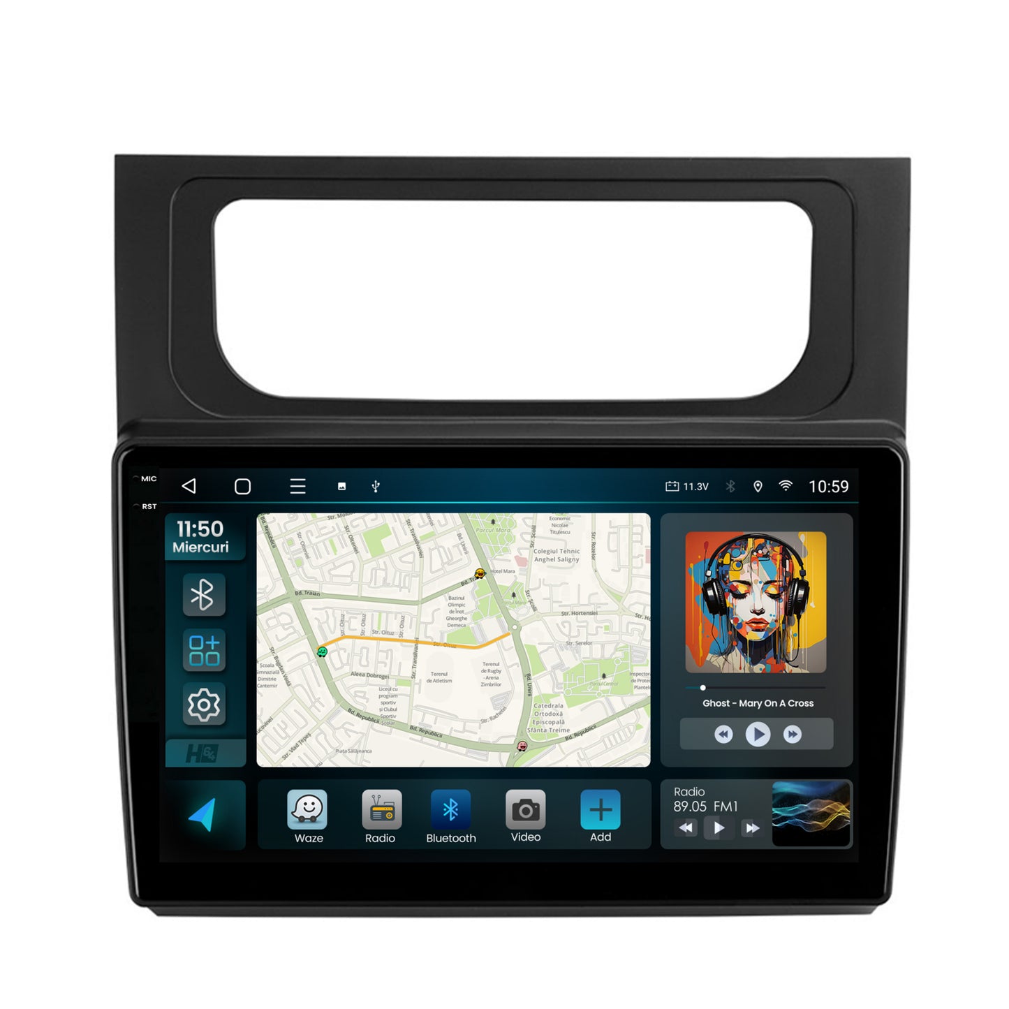 Navigatie 2K HUB64 Volkswagen Touran (2010-2016), 8GB RAM, Android, Octacore, Slot Sim 4G, DSP, GPS, Wi-FI, Carplay, Android Auto, USB, Bluetooth, Waze, Touchscreen, 10.36 Inch