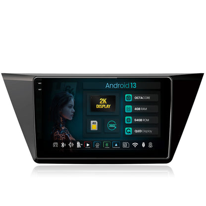 Navigatie 2K HUB64 Volkswagen Touran (2016+), 4GB RAM, Android, Octacore, Slot Sim 4G, DSP, GPS, Wi-FI, Carplay, Android Auto, USB, Bluetooth, Waze, Touchscreen, 10.36 Inch