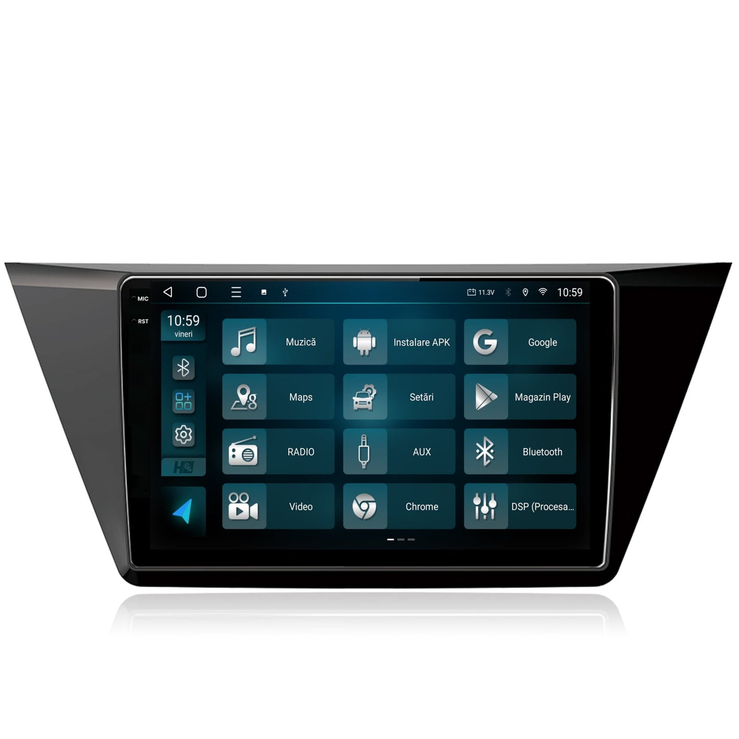 Navigatie 2K HUB64 Volkswagen Touran (2016+), 4GB RAM, Android, Octacore, Slot Sim 4G, DSP, GPS, Wi-FI, Carplay, Android Auto, USB, Bluetooth, Waze, Touchscreen, 10.36 Inch