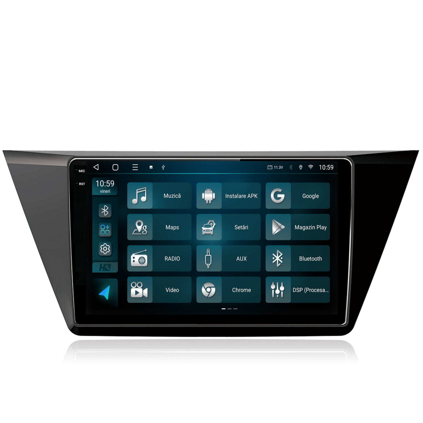Navigatie 2K HUB64 Volkswagen Touran (2016+), 8GB RAM, Android, Octacore, Slot Sim 4G, DSP, GPS, Wi-FI, Carplay, Android Auto, USB, Bluetooth, Waze, Touchscreen, 10.36 Inch
