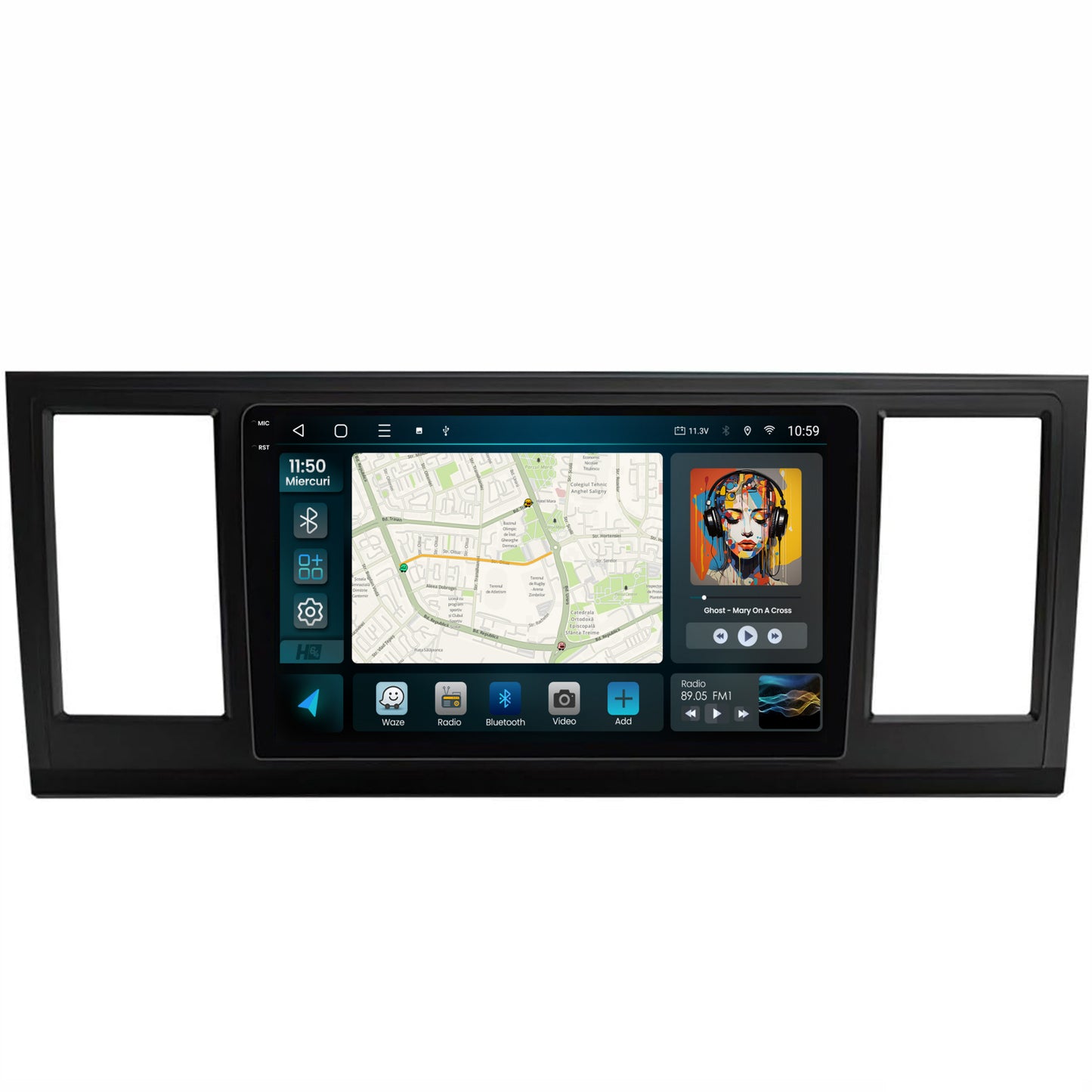 Navigatie 2K HUB64 Volkswagen Transporter / Caravelle / Multivan T6 (2015+), 8GB RAM, Android, Octacore, Slot Sim 4G, DSP, GPS, Wi-FI, Carplay, Android Auto, USB, Bluetooth, Waze, Touchscreen, 9.5