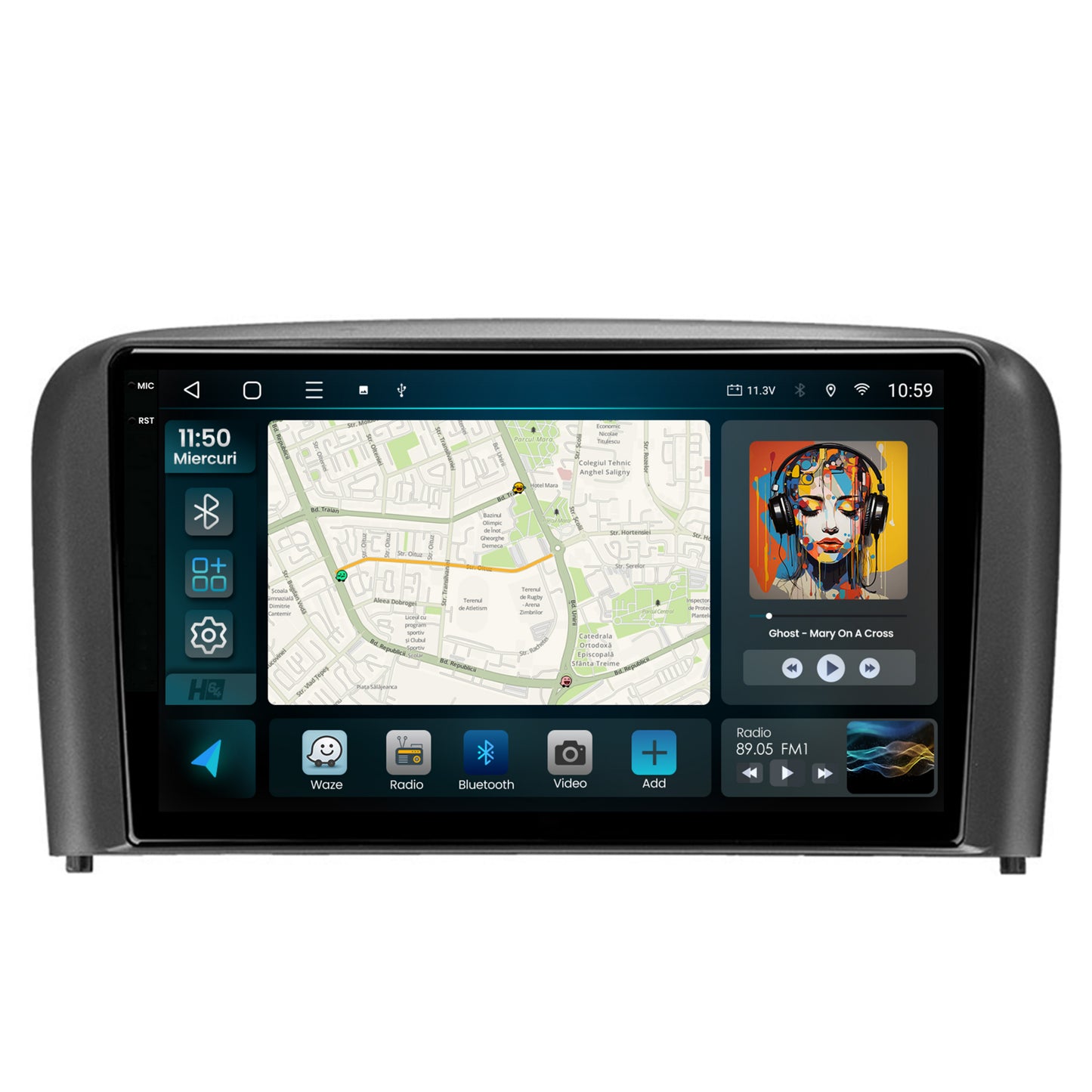 Navigatie 2K HUB64 Volvo S80 (1998-2004), 8GB RAM, Android, Octacore, Slot Sim 4G, DSP, GPS, Wi-FI, Carplay, Android Auto, USB, Bluetooth, Waze, Touchscreen, 9.5 Inch